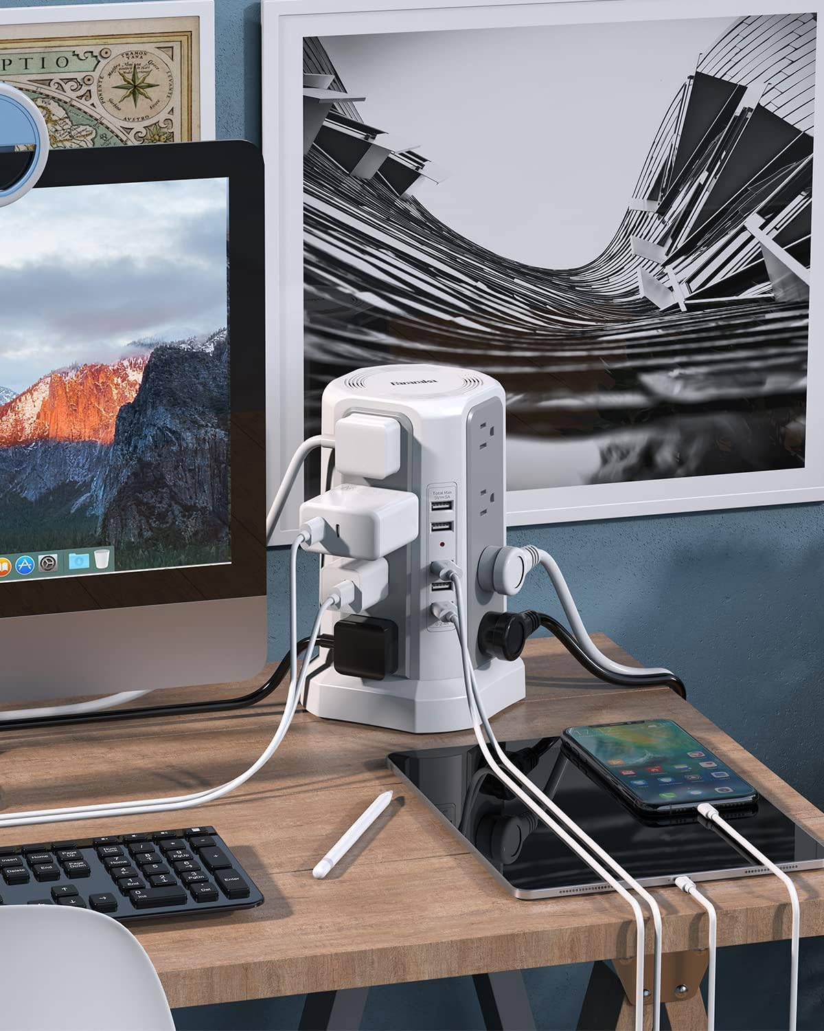 Dorm room, home office, or living space ready with 21-device capacity.