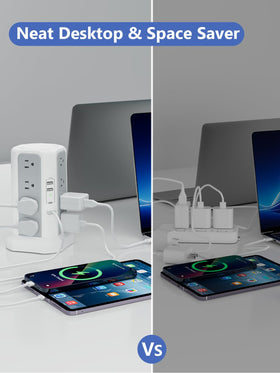 Fararaka surge tower includes overload protection for safer charging.