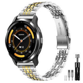 Farluya 18mm slim metal band close-up on wrist for daily comfort.