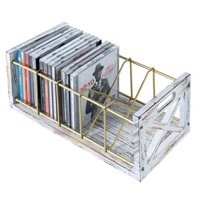 Farm In DVD Storage with barn door X-cross design, organized media at a glance.