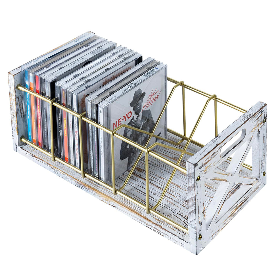 Farm In DVD Storage with barn door X-cross design, organized media at a glance.