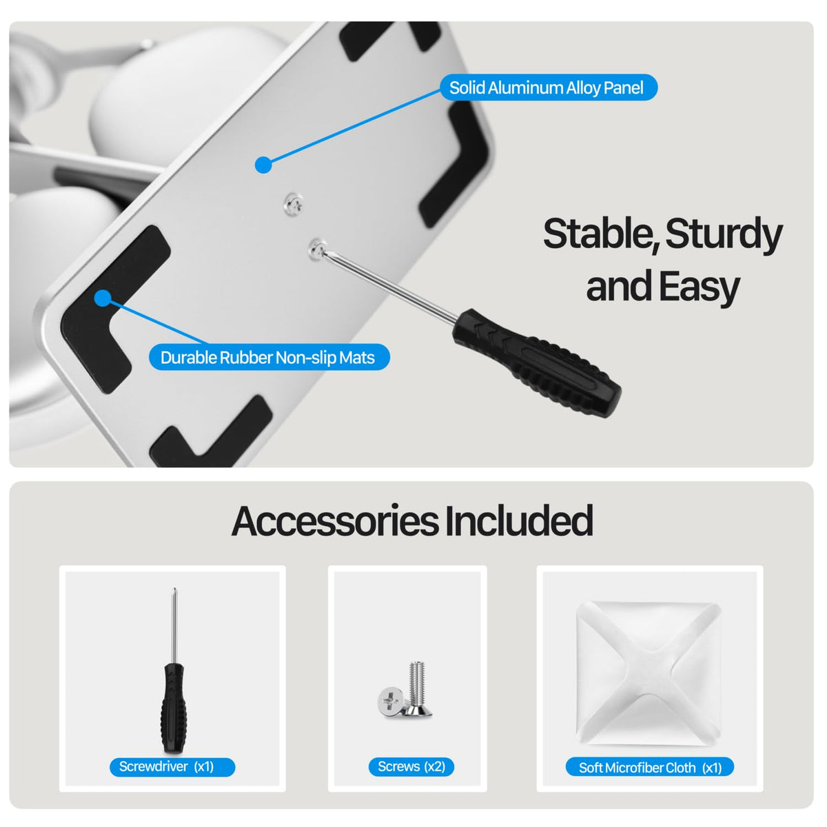 FARWAYVIEW size comparison with headphones shows compact footprint advantage