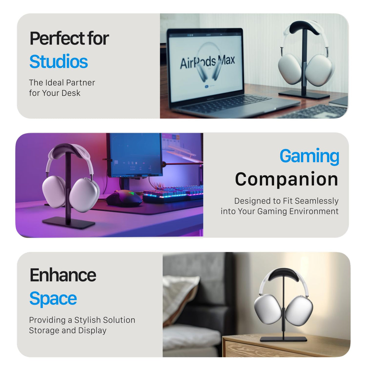 FARWAYVIEW lifestyle studio setup keeping headphones organized and accessible