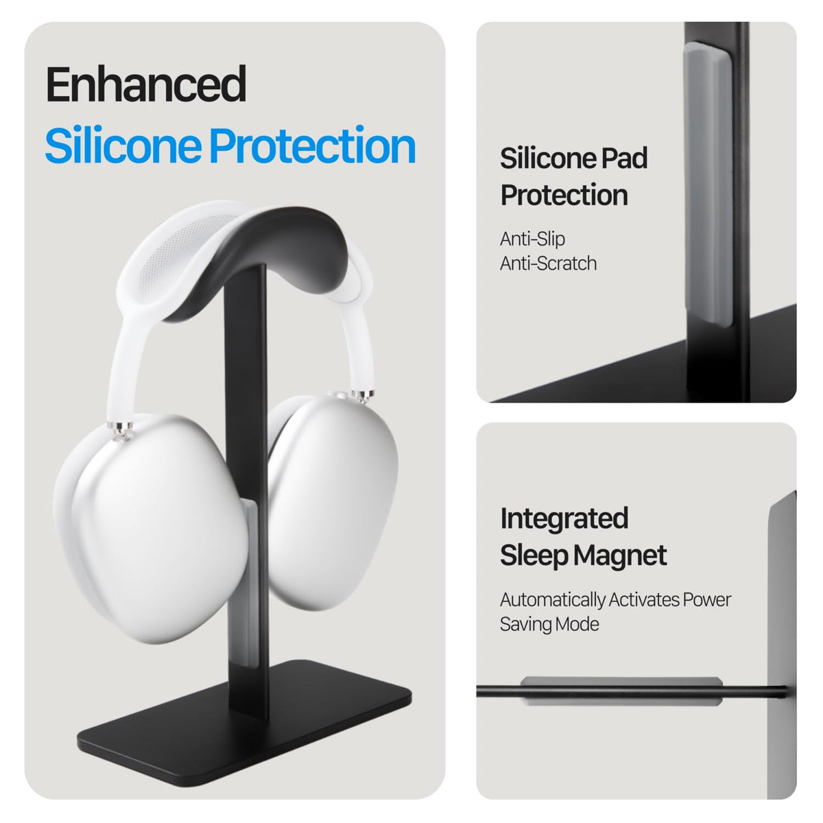 FARWAYVIEW with AirPods Max on desk demonstrating sleep mode convenience