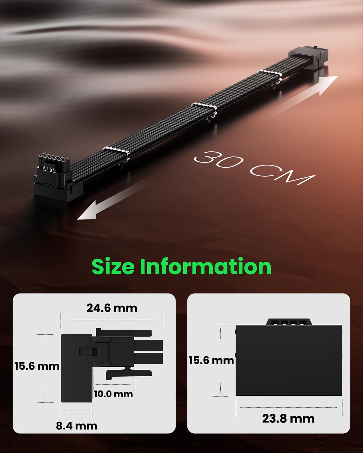 Compact design supports tidy routing in small cases while improving aesthetics.