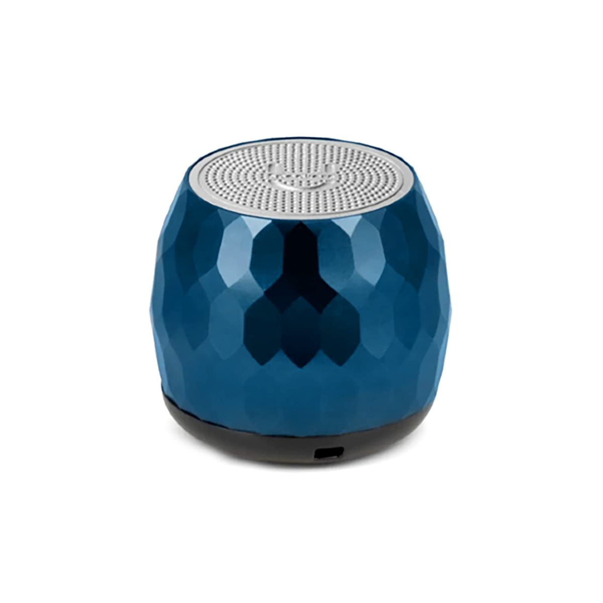 Fashionit micro speaker front packaging shows glam midnight blue and portability benefits