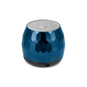Fashionit micro speaker front packaging shows glam midnight blue and portability benefits