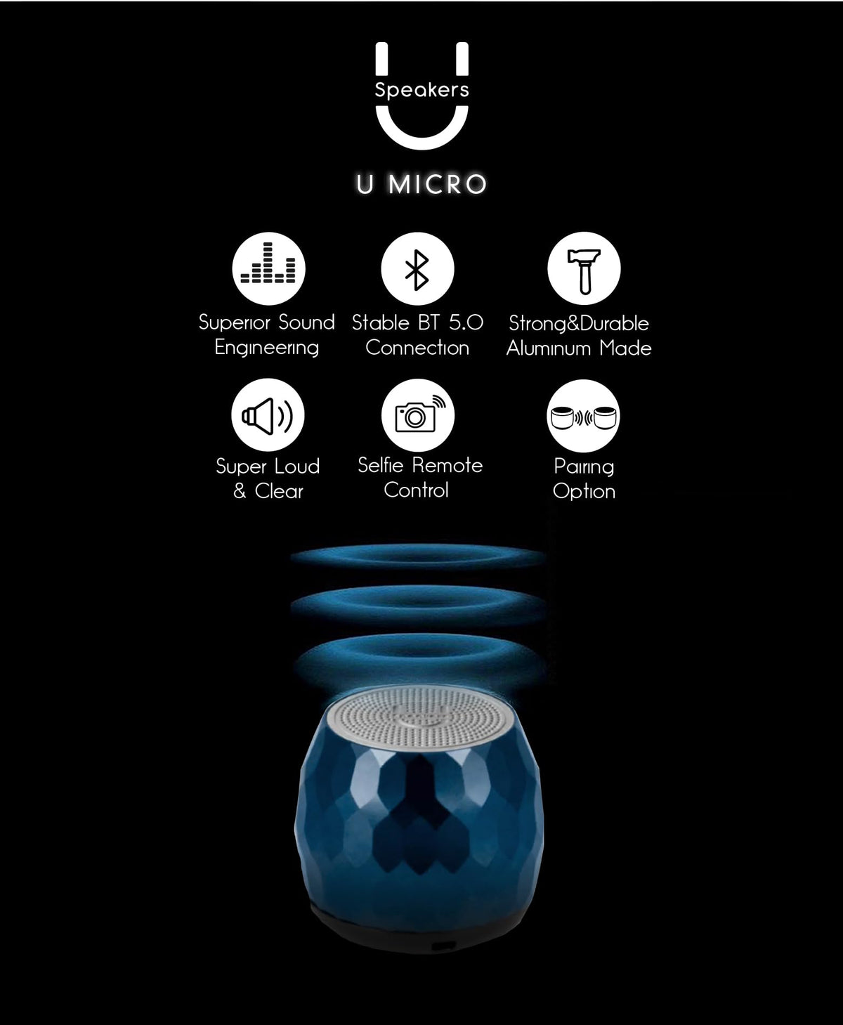 Fashionit micro speaker driver close-up showing construction and clear sound benefit