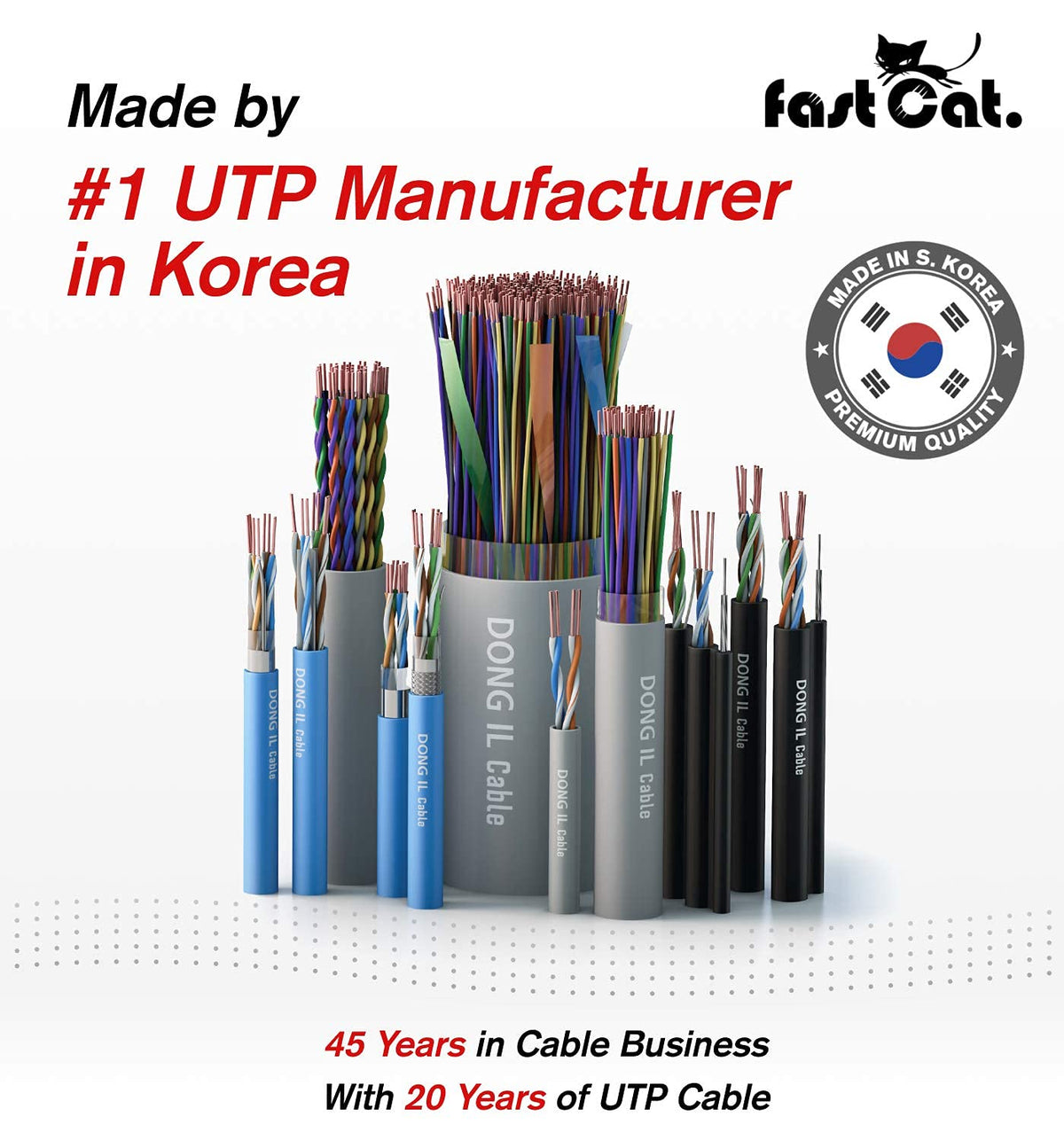 Fast Cat TAA-compliant and flammability rated cable suitable for building codes.