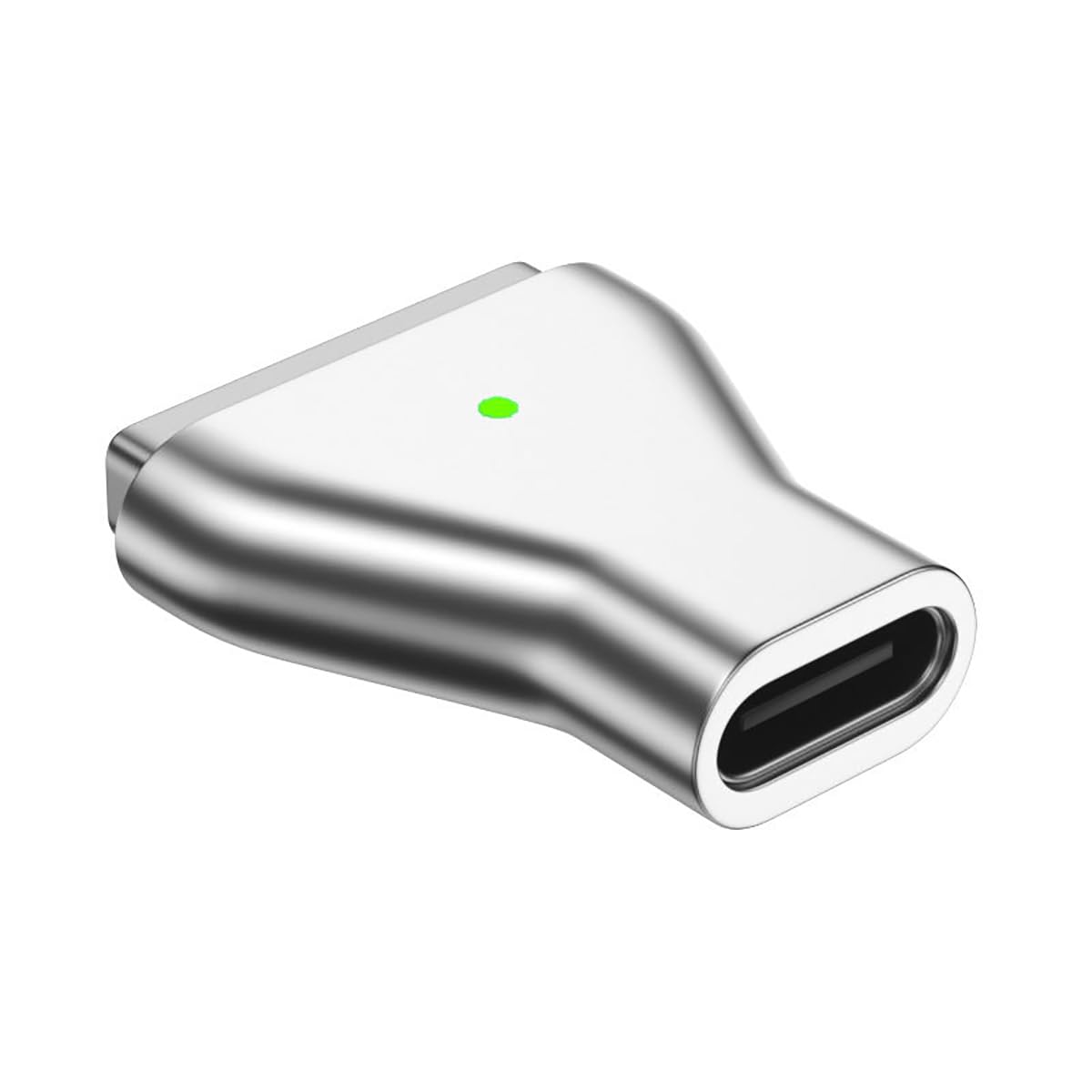 FASTELECTRIC adapter front view showing compact charger tip and benefit of portability