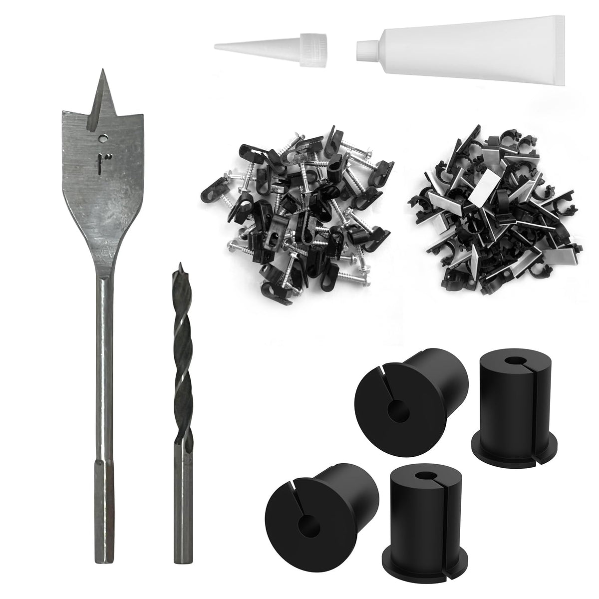 Fatyehx Starlink cable routing kit wall bushing 4pcs for neat through-wall installation.