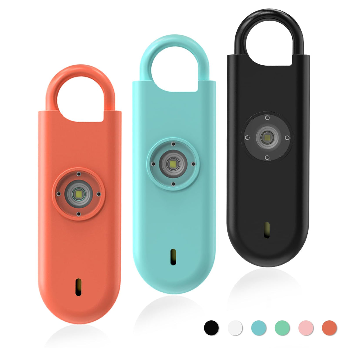 Fauxomor 140dB alarm keychain in orange for quick personal safety and deterrence.