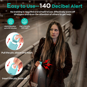 Fauxomor 140dB alarm pack green demonstrates on‑the‑go personal protection with deterrence