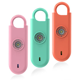 Fauxomor 140dB pink alarm with strobe light for quick attention.