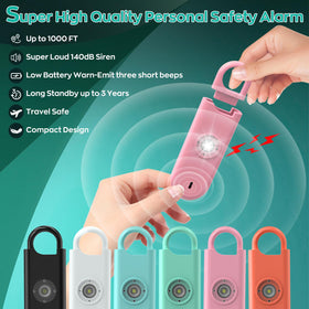 Fauxomor 140dB safety alarm keychain black compact protection device for everyday use