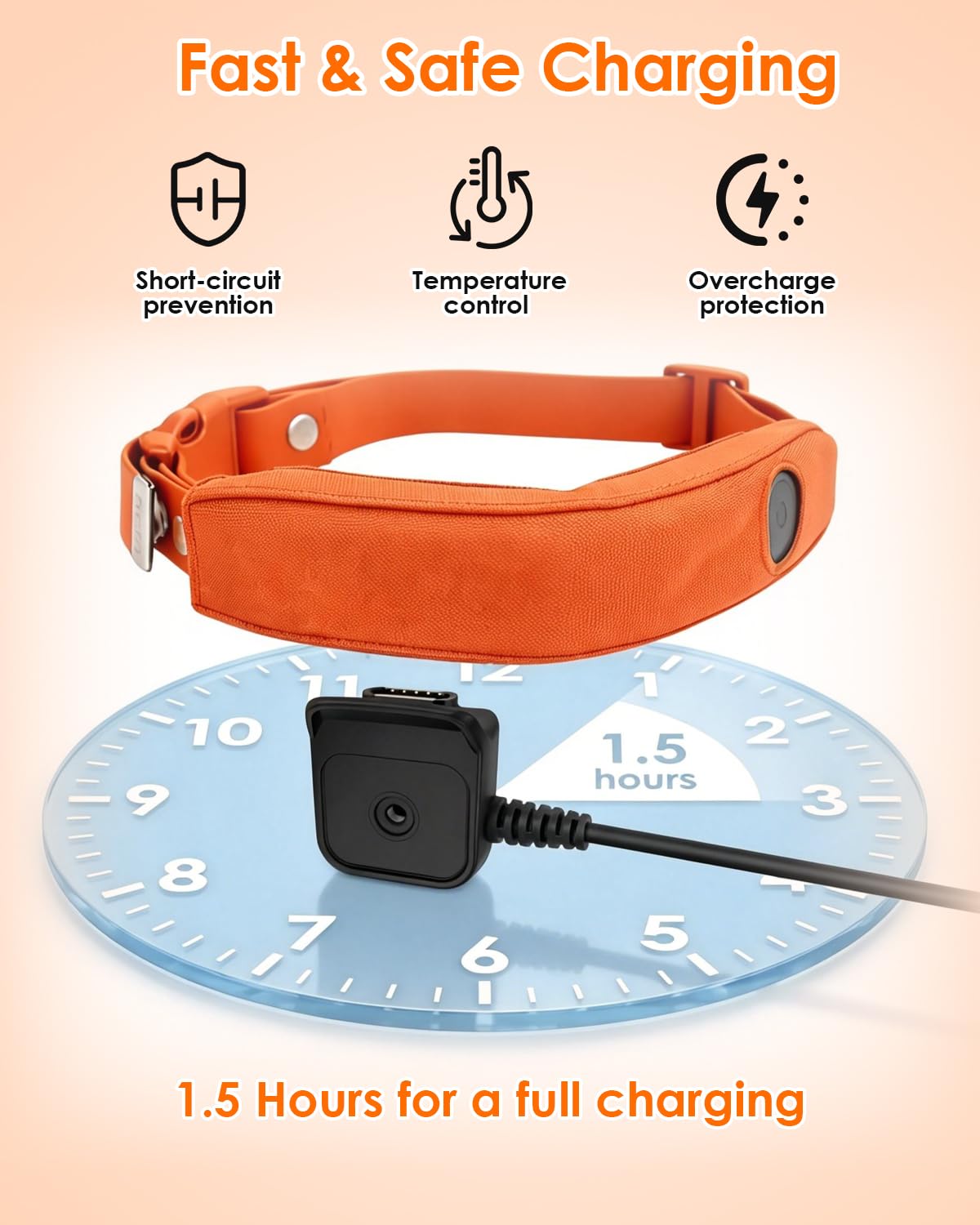 favadonli charger attached to Halo Collar demonstrating easy one-touch use