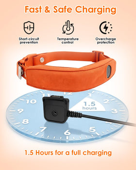 favadonli charger attached to Halo Collar demonstrating easy one-touch use