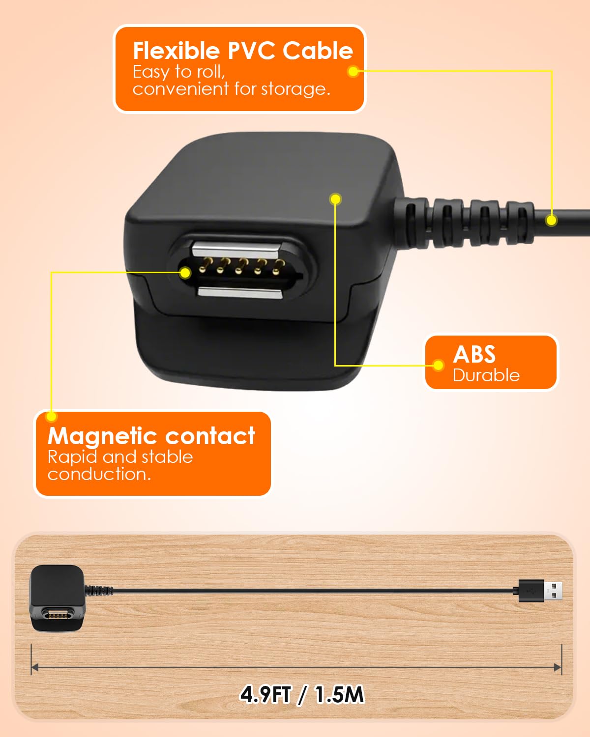 favadonli charger next to keychain showing compact size for portability