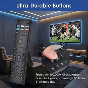 FAVLOV remote beside VIZIO TV showing direct compatibility