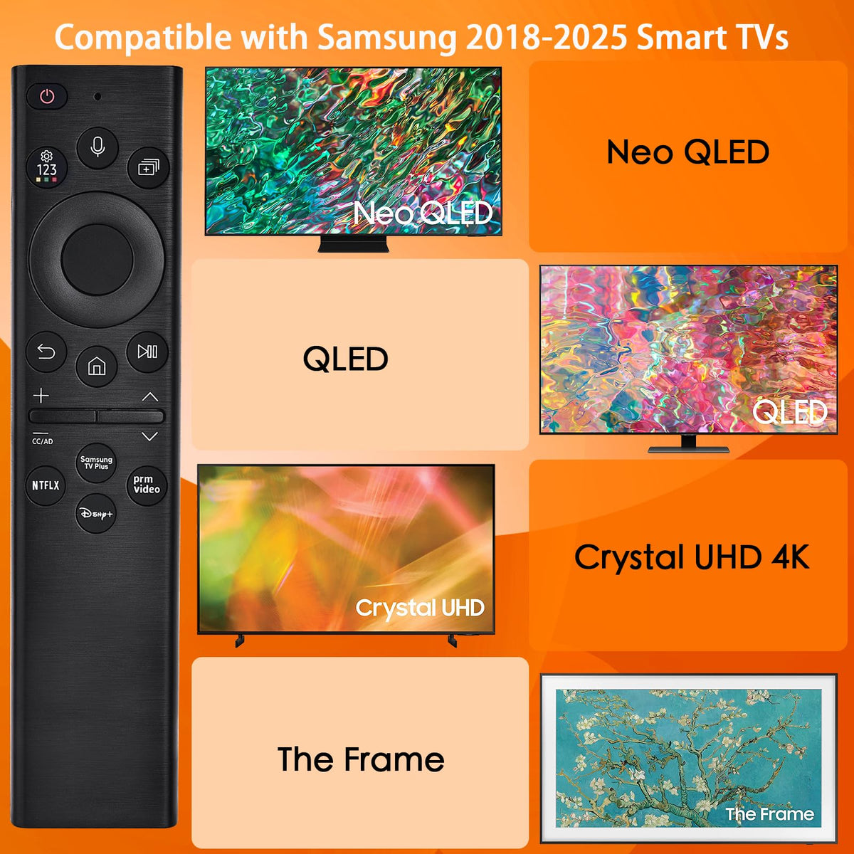 FAVLOV Samsung remote back view showing button layout and pairing area