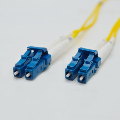 FCD LC-LC 6m front view showing duplex cable and yellow jacket for clear identification and reliability