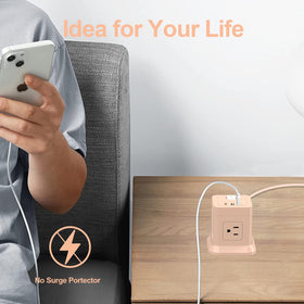 FDTEK Cube Power Strip 5 ft extension cord for flexible placement