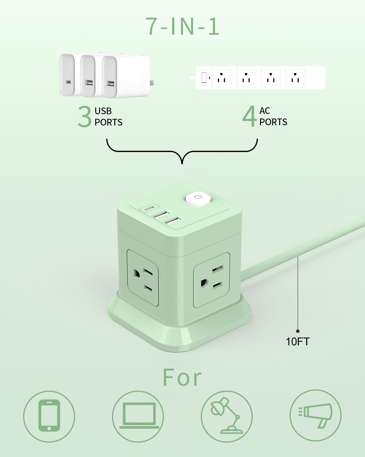FDTEK Cube's smart IC USB charging detects devices for efficient power distribution