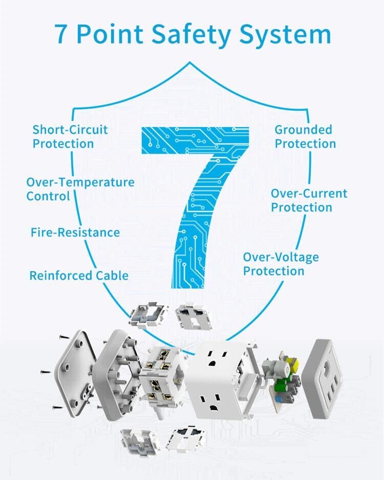 FDTEK Overload protection with circuit breaker for safe, reliable charging.
