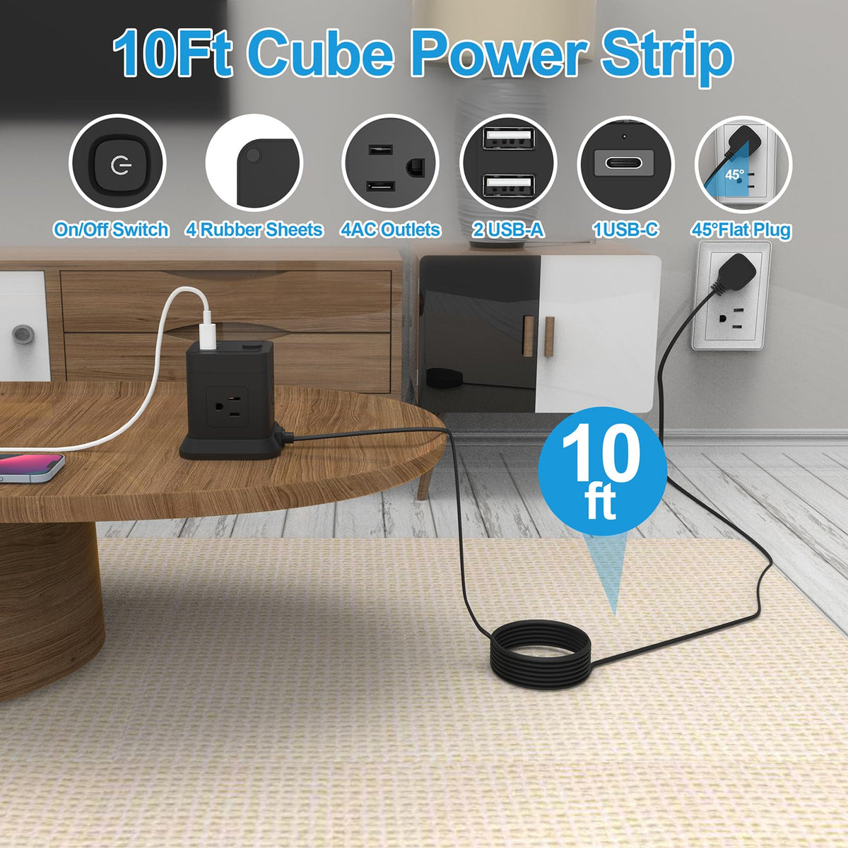 FDTEK Power Cube suited for office or dorm charging multiple devices