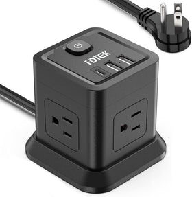 FDTEK power strip with four outlets for desk charging