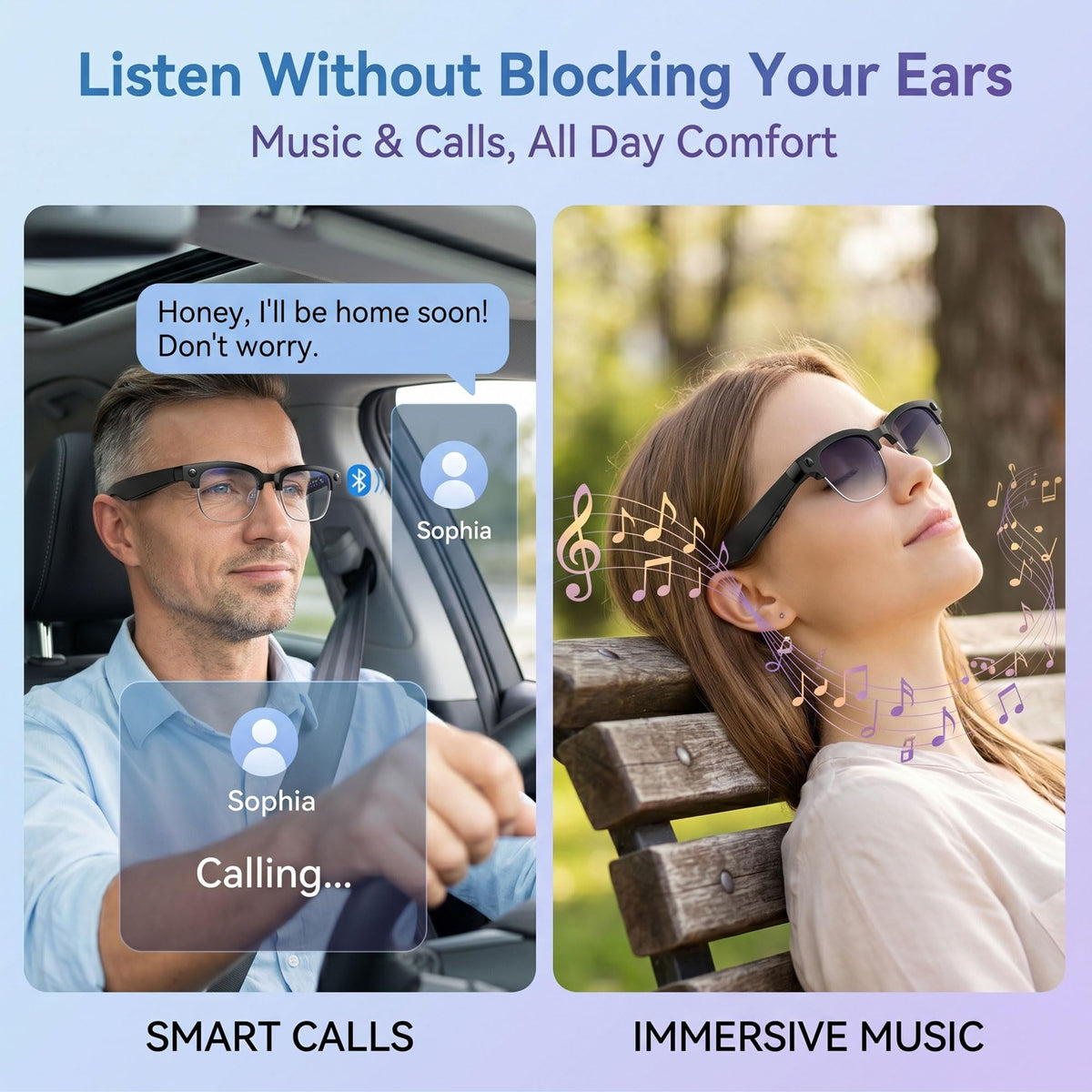 Fecoul AI Smart Camera Glasses boast a 290mAh battery for long recording sessions