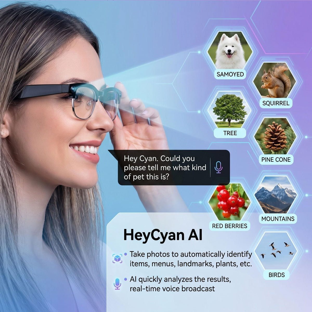 Fecoul AI Smart Camera Glasses feature open-ear audio for safe calls and music