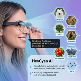 Fecoul AI Smart Camera Glasses feature open-ear audio for safe calls and music