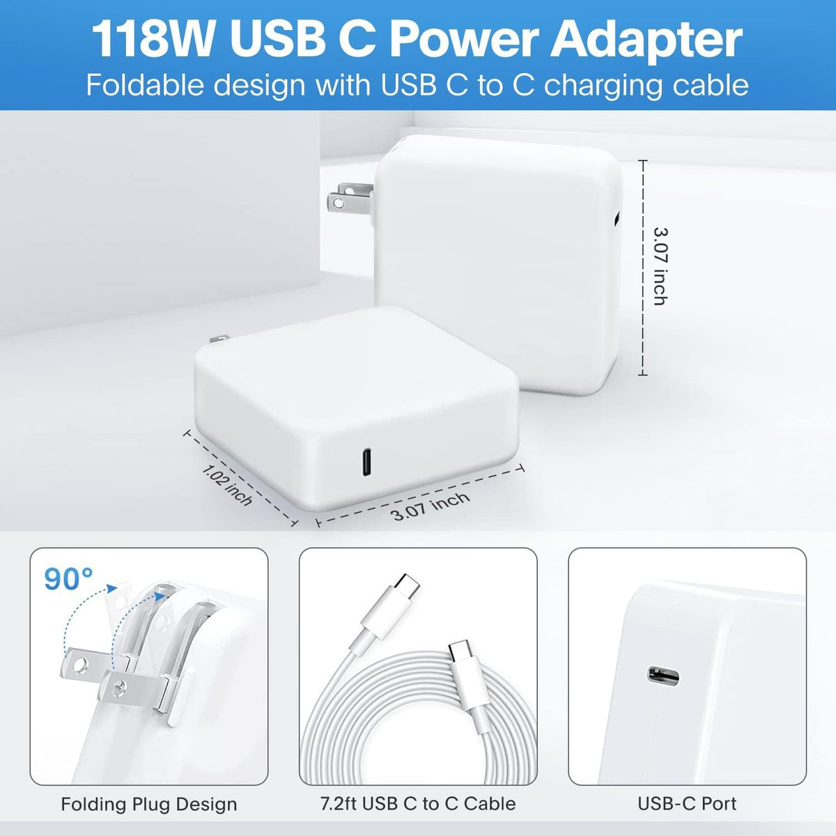 Feedyor 118W charger on a tidy desk setup enabling efficient multi-device charging.