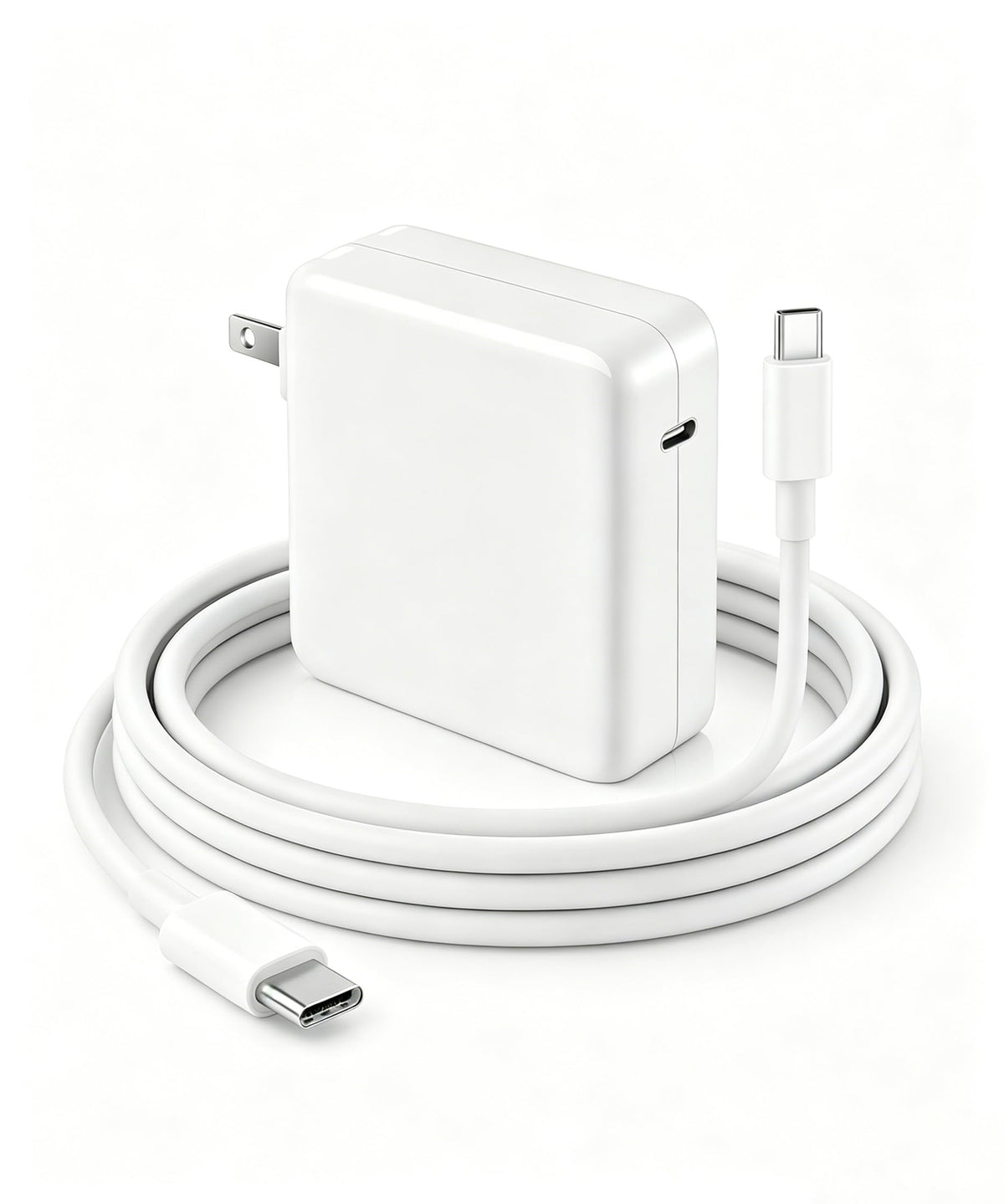 Feedyor 118W MacBook Pro charger front view, compact design for fast charging.