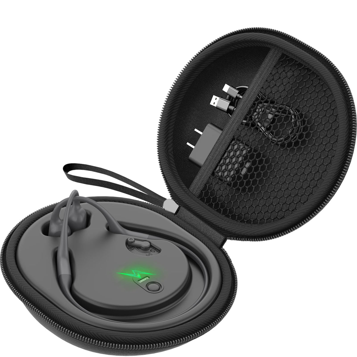 FEFAIA 3-in-1 wireless charging station powers Shokz Aeropex on the go.