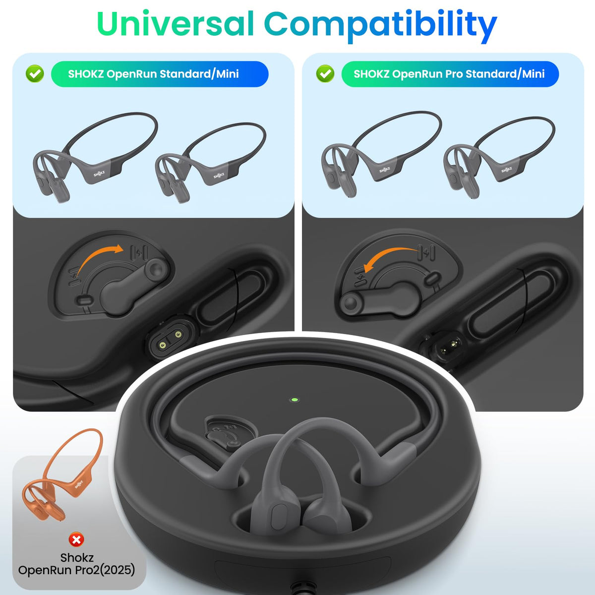 FEFAIA built-in 2000mAh battery case powers Shokz OpenRun multiple charges