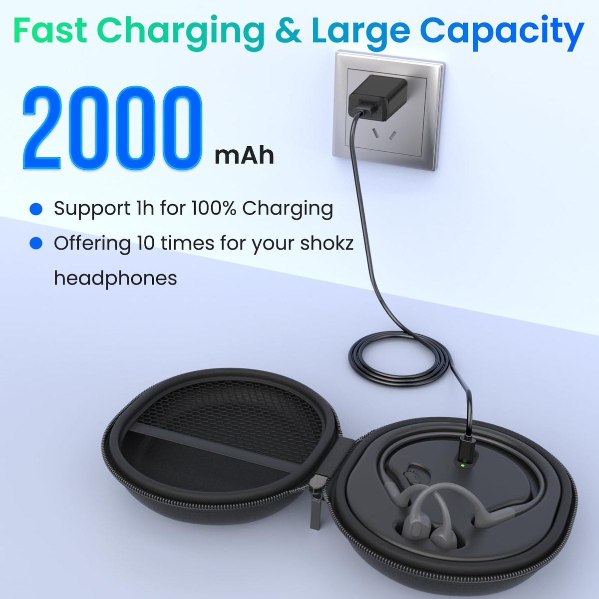FEFAIA magnetic charger stand keeps Shokz aligned for easy charging