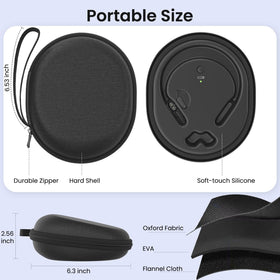 FEFAIA Oxford-EVA shell protects headphones from drops and bumps.