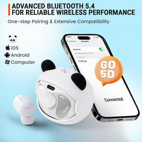 FEFURS Panda earbuds 88dB safe volume for young ears.