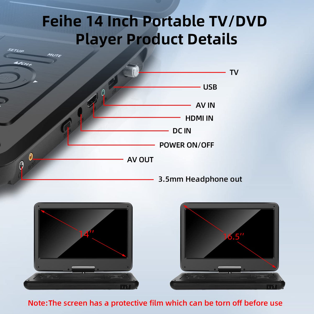 Feihe car and AC power options for on-the-road use