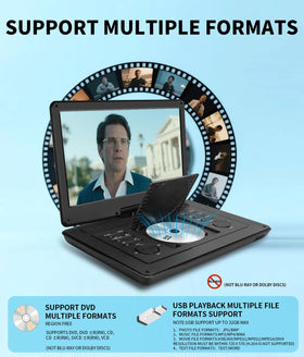 Feihe portable DVD TV built-in tuner provides quick access to local channels.