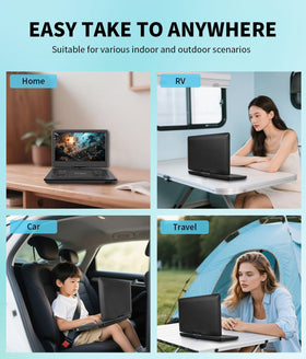 Feihe portable DVD TV compact design fits small spaces and travel.