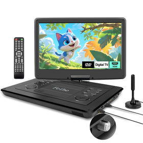 Feihe portable DVD TV front view enables on-the-go entertainment.