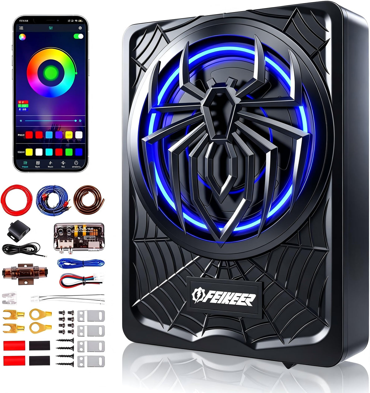 Feikeer 10in subwoofer amp package boosts road bass for confident drives