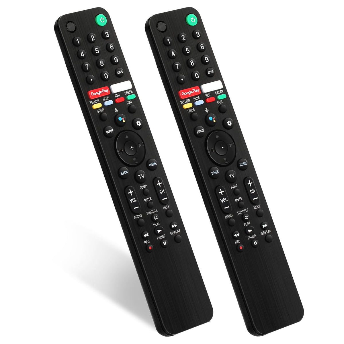 Feikeer remote front view showing buttons and Netflix/Google hotkeys for easy streaming