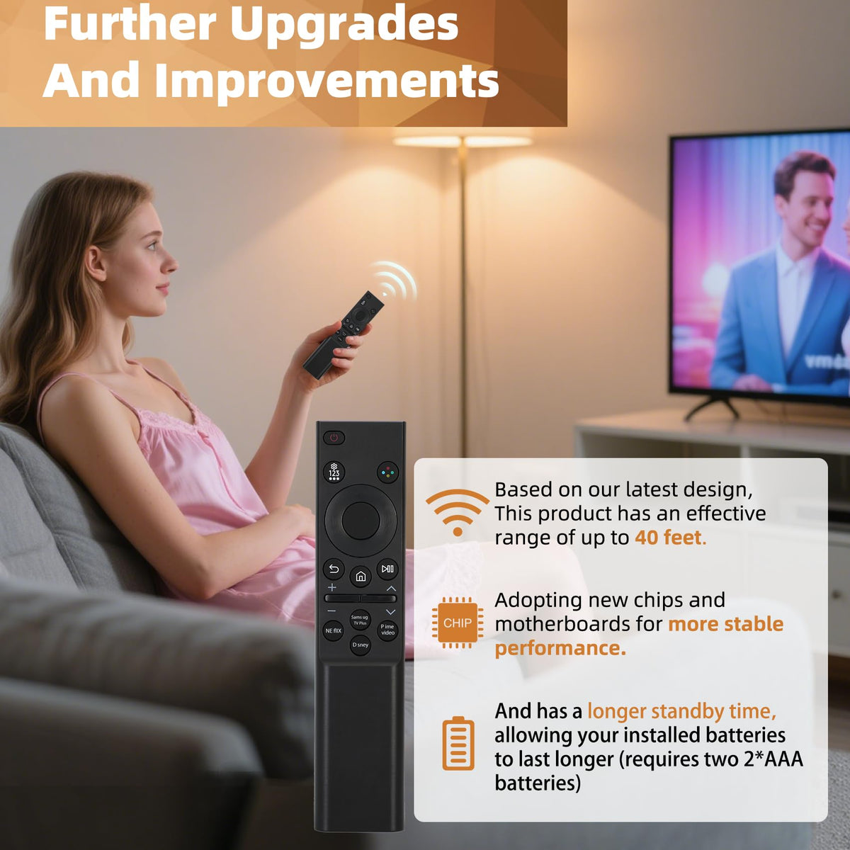 Feikeer universal remote with streaming buttons for quick app access.