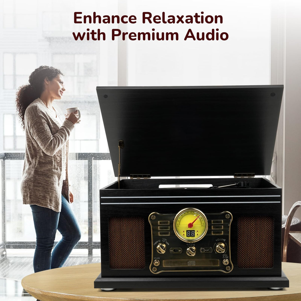 FEKTIK living-room ambience showcases warm mahogany vibe for cozy setups.