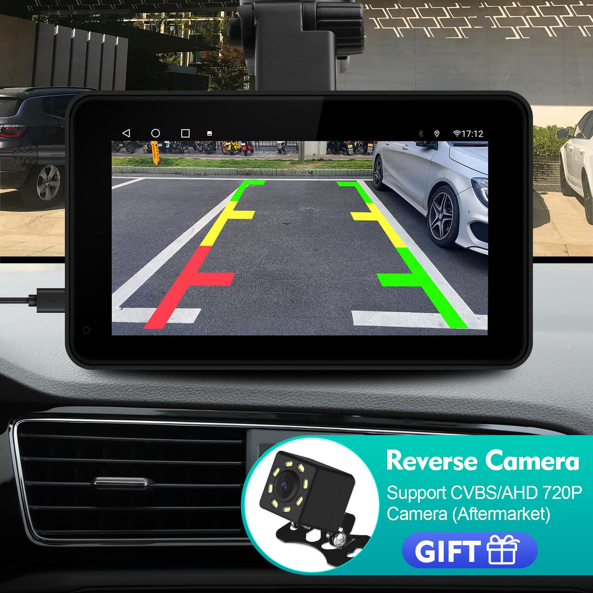 FeirTon 720P backup camera with LEDs showing improved night-vision safety