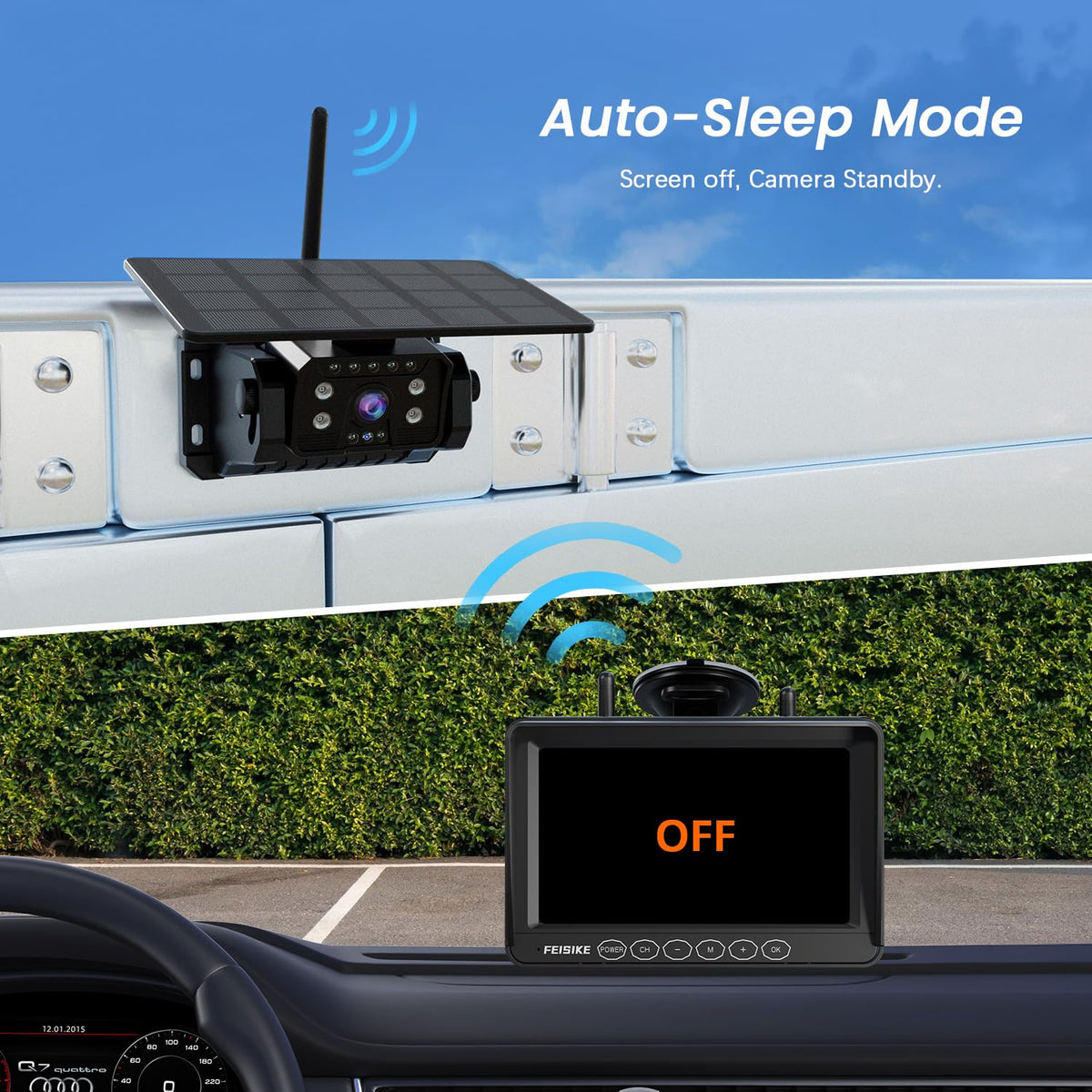 FEISIKE 1080P night vision for clear rear view in low light.